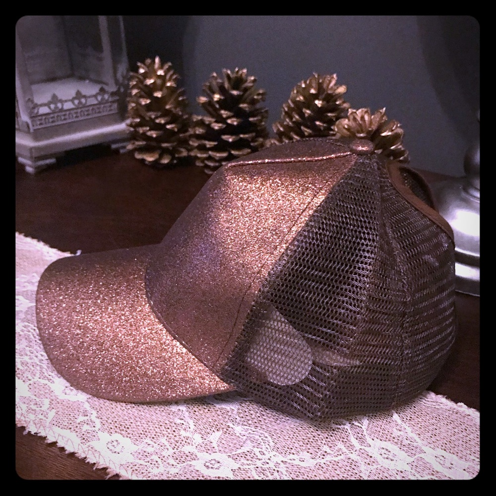 Glitter Ponytail Hat